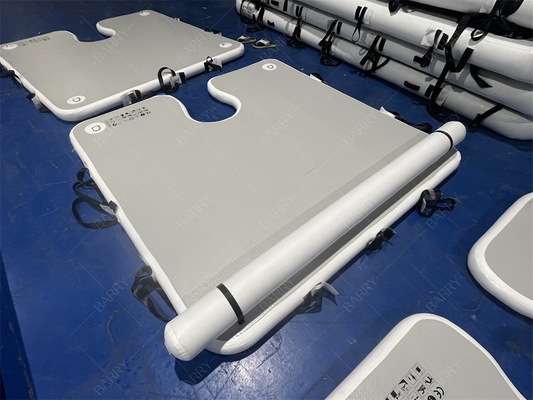 Luxe watersport spel 2x2x0.1m Grijs opblaasbaar dok platform landingsmatten voor boot stop