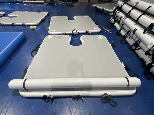 Luxe watersport spel 2x2x0.1m Grijs opblaasbaar dok platform landingsmatten voor boot stop
