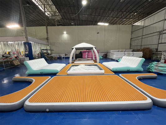 Luxe watersport spel opblaasbaar bana opblaasbaar dokplatform strandfeest bana opblaasbaar drijvend hutje