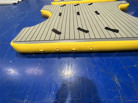 Drop Stitch opblaasbaar zwemplatform drijvend dok, opblaasbaar U-dock platform station voor boot en jetski