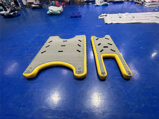 Drop Stitch opblaasbaar zwemplatform drijvend dok, opblaasbaar U-dock platform station voor boot en jetski