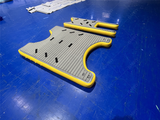 Drop Stitch opblaasbaar zwemplatform drijvend dok, opblaasbaar U-dock platform station voor boot en jetski