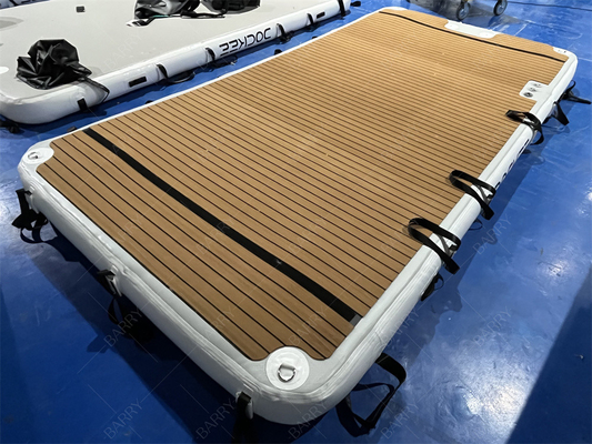 Drop Stitching Pvc Zwemwater Pontoon Opblaasbaar Floating Dock Platform Voor Jet Ski Yacht Island
