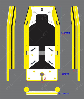 Kleine kajak opblaasbaar PVC Power Sailing Ce lichtgewicht Catamaran zeilboot Hypalon opblaasbaar boot Catamaran