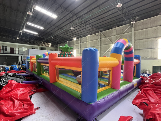 Custom Commercial Hindernisbaan Fruit opblaasbaar pretpark met ananas Klimmuur Voor feestverhuur