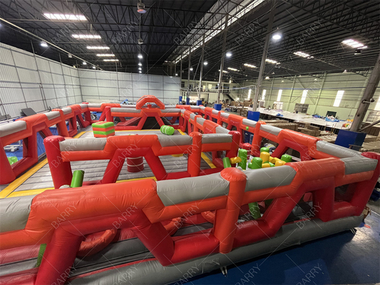 Red Trampoline Park Fun City opblaasbaar pretpark Vermaakpark Grote volwassen opblaasbare springhuizen te koop voor kinderen