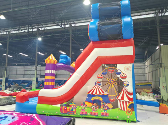 Joker Thema Reuzenrad Opblaasbare Glijbaan 6x4M Aangepaste Kleur