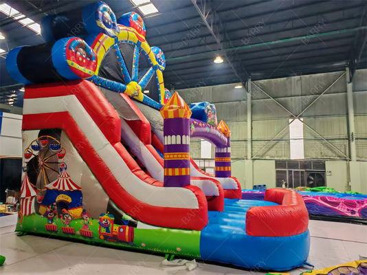 Joker Thema Reuzenrad Opblaasbare Glijbaan 6x4M Aangepaste Kleur