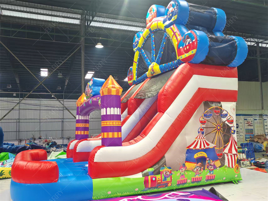 Joker Thema Reuzenrad Opblaasbare Glijbaan 6x4M Aangepaste Kleur