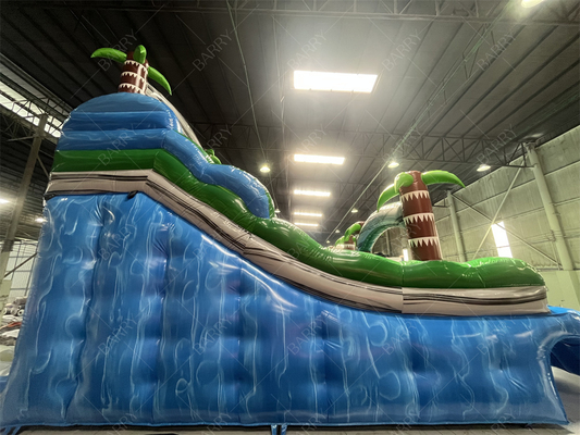 Commerciële Grote of Kleine Palmboom Opblaasbare Zwembadglijbaan, Achtertuin Jungle Thema Reusachtige Opblaasbare Zwembadglijbaan