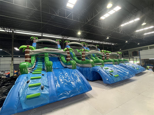 Commerciële Grote of Kleine Palmboom Opblaasbare Zwembadglijbaan, Achtertuin Jungle Thema Reusachtige Opblaasbare Zwembadglijbaan
