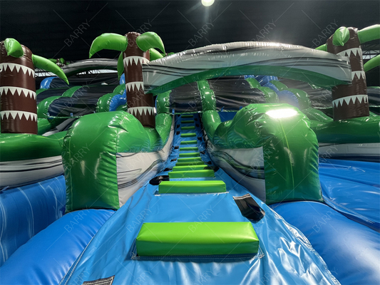 Commerciële Grote of Kleine Palmboom Opblaasbare Zwembadglijbaan, Achtertuin Jungle Thema Reusachtige Opblaasbare Zwembadglijbaan