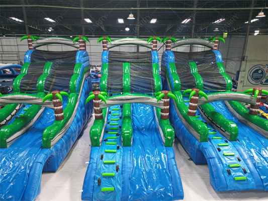 Commerciële Grote of Kleine Palmboom Opblaasbare Zwembadglijbaan, Achtertuin Jungle Thema Reusachtige Opblaasbare Zwembadglijbaan