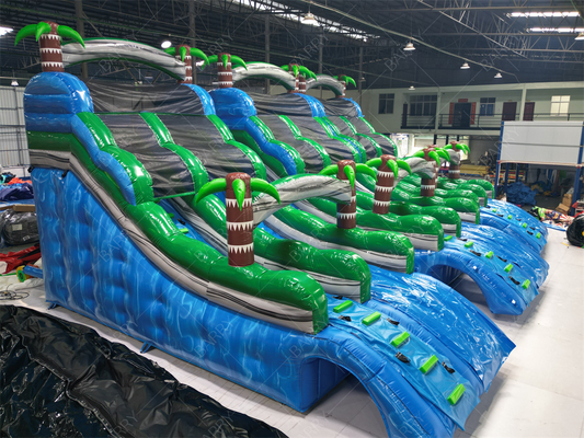 Commerciële Grote of Kleine Palmboom Opblaasbare Zwembadglijbaan, Achtertuin Jungle Thema Reusachtige Opblaasbare Zwembadglijbaan