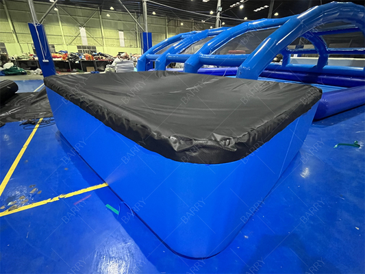 Donkerblauw ijs badbad Custom PVC drop stitch opblaasbaar zwembad met deksel voor kinderen