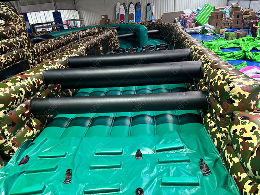Camouflage Opblaasbaar Spel Hindernis Militair Camo Kleur Opblaasbare Hindernis Leger Bootcamp Uitdaging Hindernisbaan