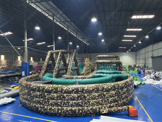 Camouflage Opblaasbaar Spel Hindernis Militair Camo Kleur Opblaasbare Hindernis Leger Bootcamp Uitdaging Hindernisbaan