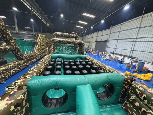 Camouflage Opblaasbaar Spel Hindernis Militair Camo Kleur Opblaasbare Hindernis Leger Bootcamp Uitdaging Hindernisbaan