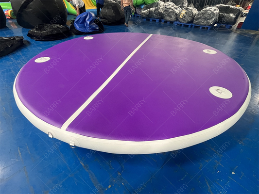 Drop Stitching PVC Ronde buis Paarse opblaasbare Dock Water speelgoed Voor zwembaden meren