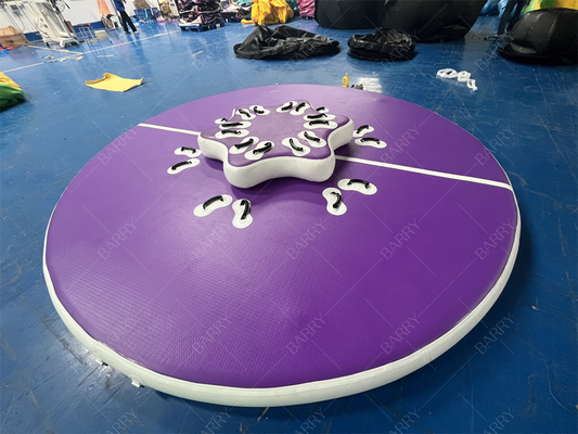 Drop Stitching PVC Ronde buis Paarse opblaasbare Dock Water speelgoed Voor zwembaden meren