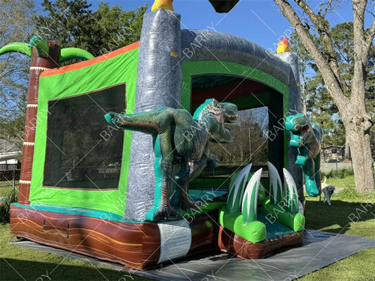 T-Rex Dinosaurus Opblaasbare Waterglijbaan Springkasteel Combo Opblaasbare Springkasteel