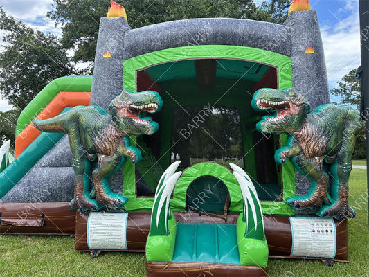 T-Rex Dinosaurus Opblaasbare Waterglijbaan Springkasteel Combo Opblaasbare Springkasteel