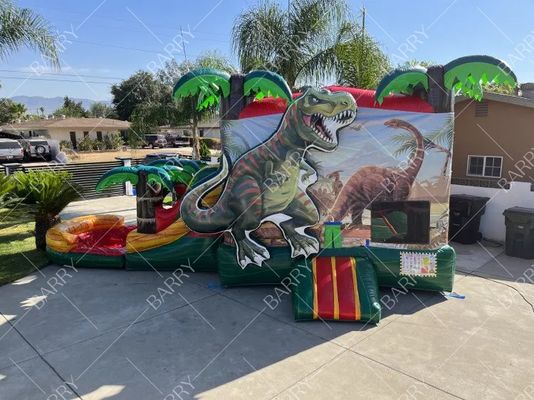 Achtertuin Springkasteel Dinosaurus Springkasteel Waterglijbaan Zwembad Opblaasbare Springkastelen voor Feest