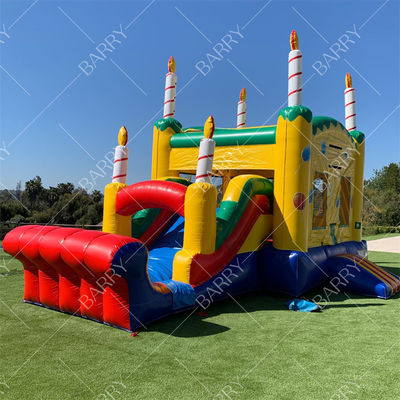 Commerciële Goedkope Verjaardagstaart Moonwalk Opblaasbare Combo Glijbaan Springkasteel Kinderen Springkasteel voor Feest