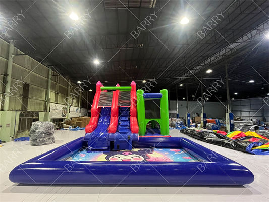 Commerciële Melody Kuromi Cartoon Opblaasbare Waterglijbaan Met Zwembad Voor Feest