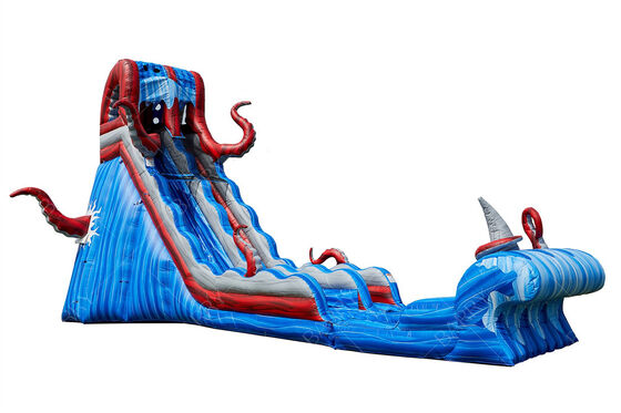 Volwassen Grote Commerciële Waterglijbaan Opblaasbaar 25ft Ocean Battle Slide Pool