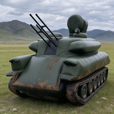 8.8m opblaasbaar militair tank model Outdoor Event Decor Tactische lokaas licht tank