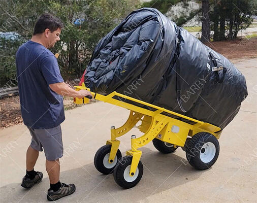 Elektrische 4-wielige zware handkar dolly met lier voor het heffen van opblaasbare springkussens