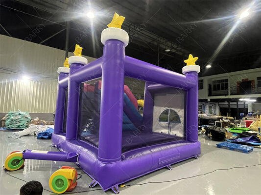 Commerciële Unicorn Bounce House met glijbaan Regenboogster opblaasbare combo voor kinderen feesten & evenementen