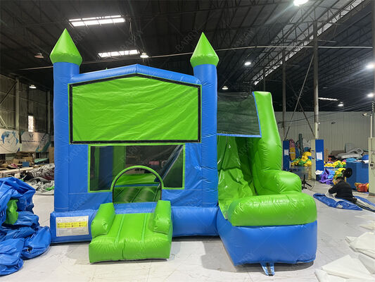 Groen Springkasteel Aanpasbaar Kasteel Opblaasbare Bounce & Slide Combo