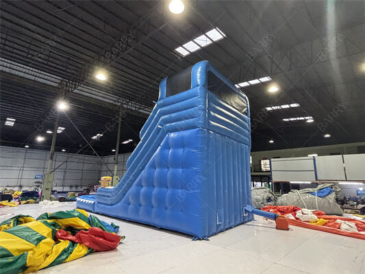 Commerciële Blauwe Golf Kinderen Achtertuin PVC Opblaasbare Glijbaan Met Zwembad Voor Thuisgebruik