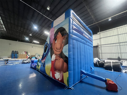 Lilo & Stitch Thema Drievoudige Baan Opblaasbare Glijbaan | Commerciële Kwaliteit Kinder Waterglijbaan