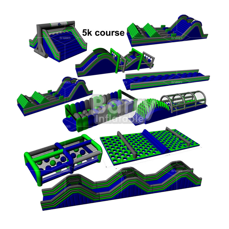 Usa Case Reuzen Outdoor Game 5km Bounce House gek opblaasbare 5k Race Extreme 5k Opblaasbare Run voor Commercieel Evenement