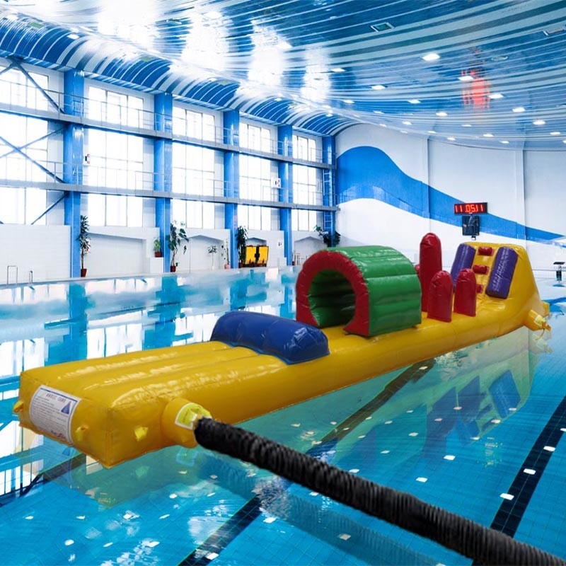 Single Lane 8m Junior Challenge Pool Float Opblaasbare Aqua Run Voor zwembad Running