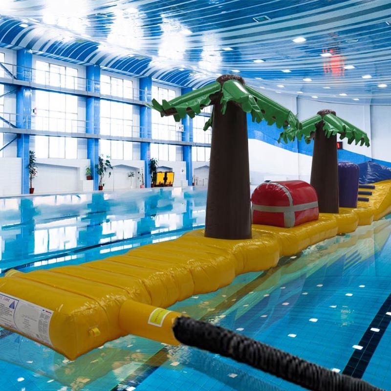 Waterdicht Gelast Obstakellopen Waterspelen 13.8M Piraten Schattenbad Opblaasbaar Diepwaterlopen