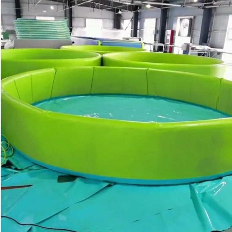 Commerciële op maat gemaakte outdoor draagbare drop stitch zwembad DWF kinderen volwassenen duurzaam opblaasbaar zwembad