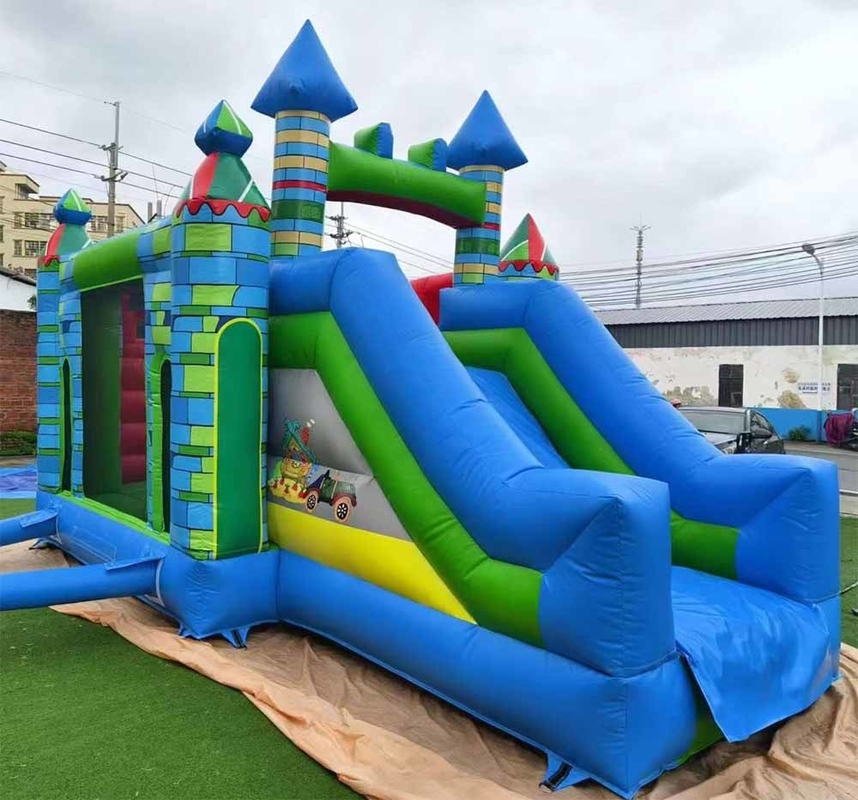 Snel verzenden opblaasbare uitsmijter PVC Combo Bounce House met glijbaan en basketbalhoop