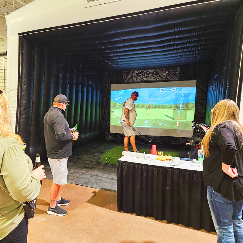 Hoogwaardige golftent, opblaasbaar, buiten, binnenshuis, opblaasbaar, golf-sportsimulator, kamer, opblaasbaar, golfhoek.