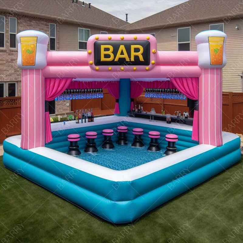 Commercieel opblaasbaar drijvend platform zwembad bar opblaasbaar water platform dok water bar voor achtertuin feest evenement