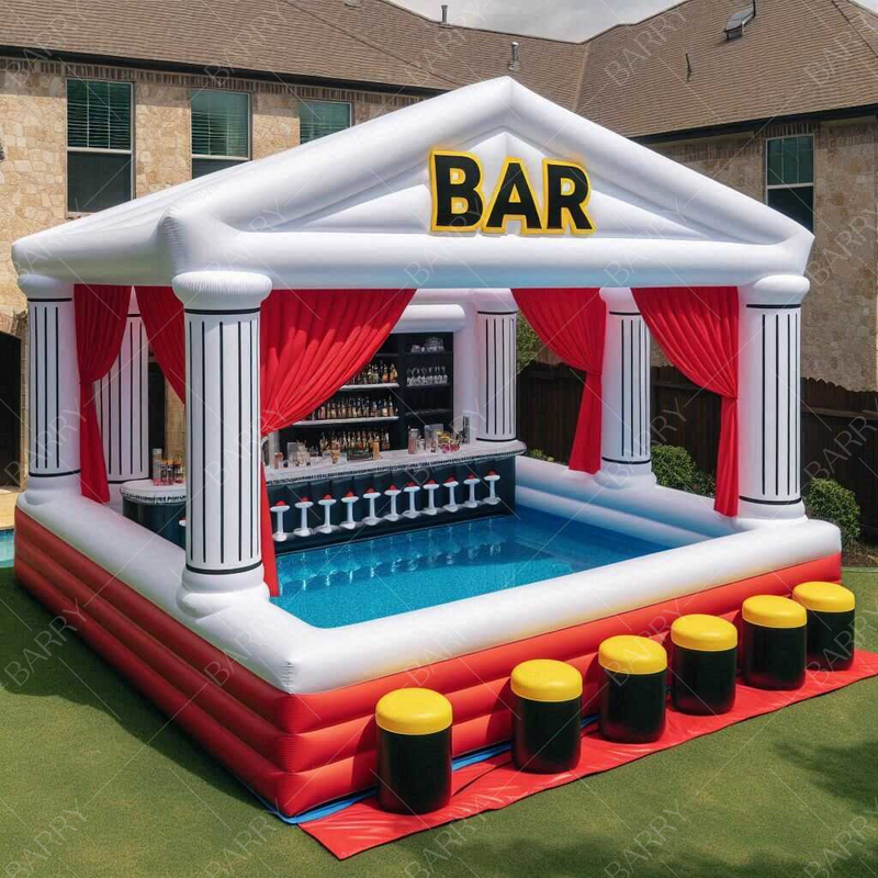 Achtertuin Drijvende opblaasbare water zwembad Bar Met zwembad Opblaasbare zwembad Bar Voor volwassenen en kinderen Party Game Sport