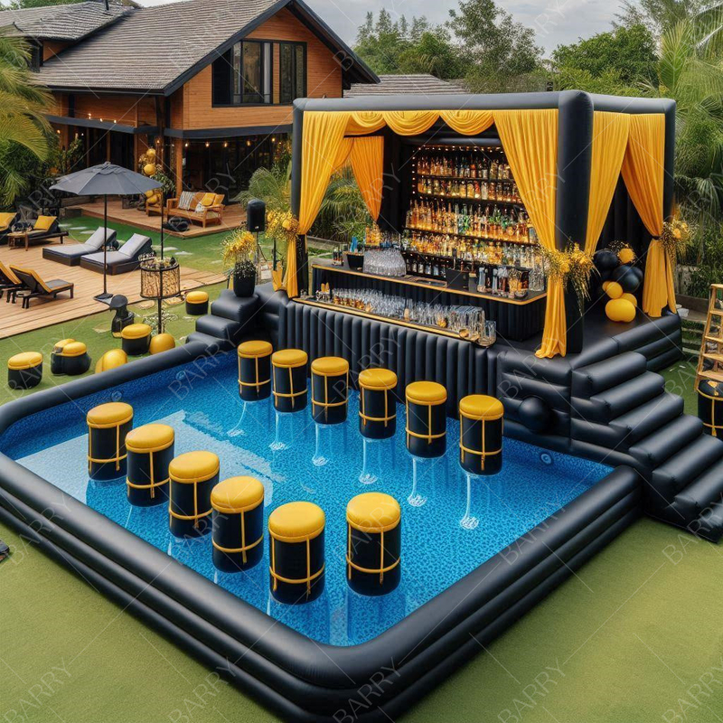 Poolbar opblaasbaar drijvend zwembad voor de achtertuin opblaasbaar bar zwembad met zitplaatsen