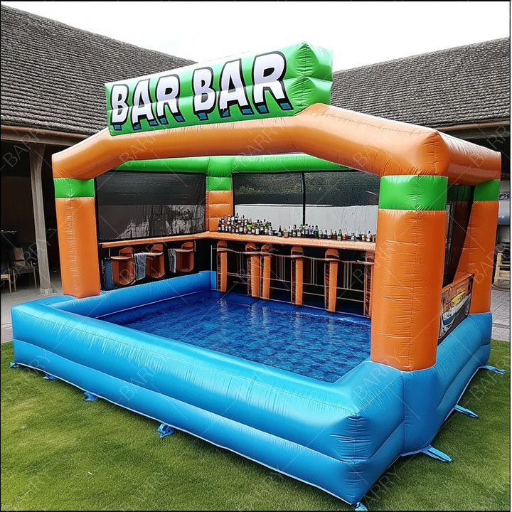 Grote superieure design opblaasbare zwembad bar Drijvend water zwembad opblaasbare zwembad bar
