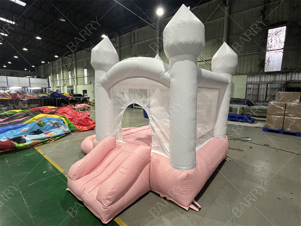 3.3x3m Wit en Roze Mooie opblaasbare bruiloft uitsmijter glijbaan Combo Springende kasteel glijbaan