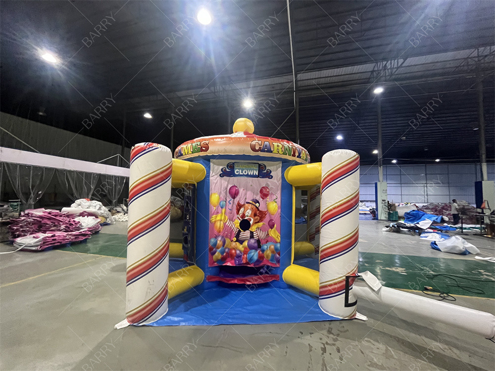 Commerciële kwaliteit clown 5 in 1 carnaval spel voor kinderen Outdoor Indoor opblaasbare sport spel