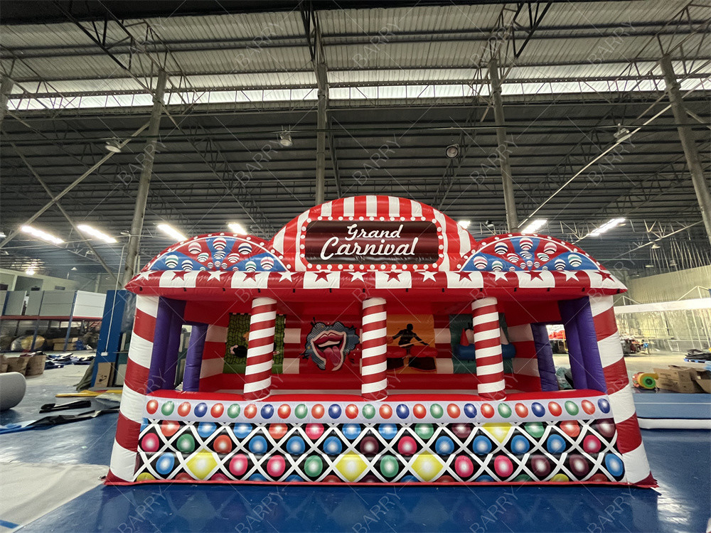 Sport 3 Game Carnaval Game Booth 4 In 1 Combos opblaasbare Grand Carnaval Game Tent