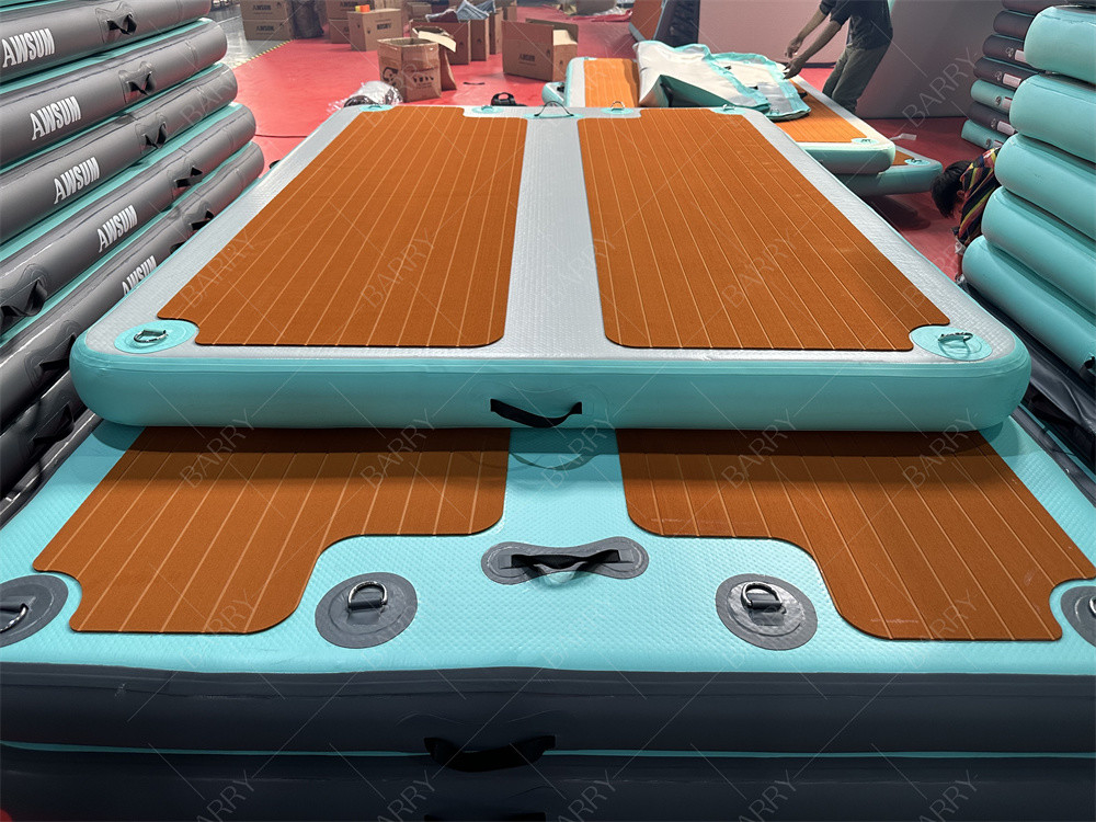 2.4×1.8×0.15m Dropstitch opblaasbare boot Jet Ski Dock Water Drijvend Zwemmat Eiland